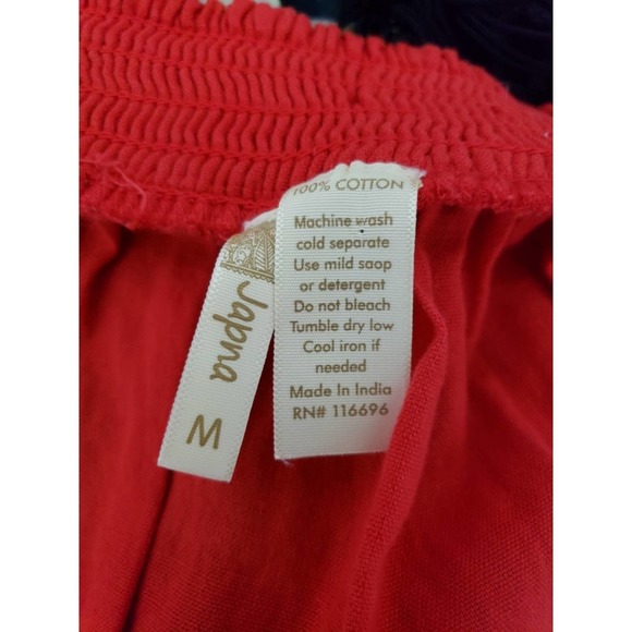 Japna Coral Button Front Back Tie Linen Dress - Picture 8 of 8